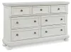 Ashley Furniture B742-31 Robbinsdale - Dresser - 7 Drawers - Antique White