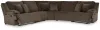 Ashley Furniture 92705S3 Ashley Furniture 92705S3 Top Tier - 5-Piece Reclining Sectional - Chocolate