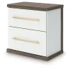 Ashley Furniture PCB1108-92 Kendanport - Two Drawer Night Stand - Brown / White