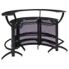 CoasterEssence 182135-S3 Dallas - 3 Piece Curved Freestanding Home Bar Cabinet - Black