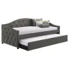 CoasterEveryday 300638 Sadie - Upholstered Twin Daybed With Trundle - Gray