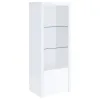 Coaster Fine Furniture 704254 Jude - 3-Shelf Engineered Wood Media Tower - High Gloss White