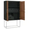 Coaster Fine Furniture 950318 Borman - 2 Door Home Bar Cabinet Wine Storage - Walnut And Black
