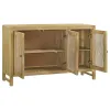 CoasterEssence 953556 Zamora - 3-Door Wood Accent Cabinet With Woven Cane - Natural