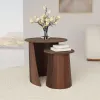 Coaster Fine Furniture 930330 Yency - 2 Piece Round - Mango Wood Nesting Table Set - Dark Brown