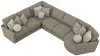 Jackson Furniture Industries 3145/63/59/31/96-28 Turner - 5 Piece Sectional With RSF Cuddler - Mushroom