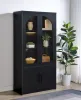 Coaster Fine Furniture 950432 Riva - 4-Door Tall Accent Display Cabinet LED Lighting - Black
