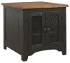 Ashley Furniture T468-3 Valebeck - Rectangular End Table - Black / Brown