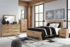 Ashley Furniture B1050/31/36/46/57/54/96/92(2) Ashley Furniture B1050/31/36/46/57/54/96/92(2) Hyanna - 8 Pc. - Dresser, Mirror, Chest, Queen Panel Bed, 2 Nightstands - Tan