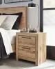 Ashley Furniture B1050/31/36/57/54S/95/B100-13/92(2) Ashley Furniture B1050/31/36/57/54S/95/B100-13/92(2) Hyanna - 8 Pc. - Dresser, Mirror, Queen Panel Bed with Footboard Storage, 2 Nightstands - Tan
