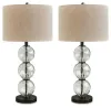 Ashley Furniture L431604 Airbal - Glass Table Lamp (Set of 2) - Clear / Black