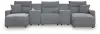 Ashley Furniture 65906S16 Ashley Furniture 65906S16 Modmax II - 5-Piece Power Reclining Sectional With Double Chaise And 2 Consoles - Salt And Pepper