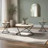 New Classic T1811-3P-WHT Emery - 3 Piece Occasional Set (1 Coffee & 2 End Tables) - White / Black