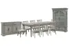 Pulaski Furniture P091240-KIT11 Pulaski Furniture P091240-KIT11 Madison Ridge - Extendable Leg Dining Table With 8 Side Chairs, Server And China - Bluff Gray