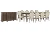Pulaski Furniture P412240-KIT36 Pulaski Furniture P412240-KIT36 Saddle Creek - Extendable Leg Dining Table With 8 Upholstered Side Chairs, 2 Arm Chairs And Server - Timber Brown