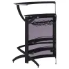 CoasterEssence 182135 Dallas - 2-Shelf Curved Freestanding Home Bar Cabinet - Black