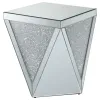 CoasterElevations 722507 Amore - Square Mirrored Acrylic Crystal Side End Table - Silver