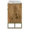 CoasterElevations 951138 Keaton - 3-Door Marble Top Herringbone Accent Cabinet - Natural