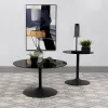 Coaster Fine Furniture 709688 Ganso - Round Metal Coffee Table With Tempered Glass Top - Black