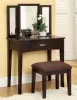 Furniture of America CM-DK6490EXP Potterville - Vanity Table With Stool - Espresso