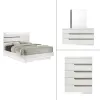 New Classic 00-B69-34C New Classic 00-B69-34C Paradox - 5/0 Queen 4 Piece Bedroom Set (Bed & Dresser & Mirror & Chest) - White
