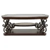 Coaster Fine Furniture 702448-S2 Laney - 2 Piece Glass Top Coffee And End Table Set - Dark Merlot