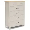 Riverside Furniture 79465 Glenndale - Five Drawer Chest - Aged White / Wheat