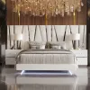 New Classic 00-1840-100NS New Classic 00-1840-100NS Europa - 6/6 Eastern King Bed With 2 Nightstands & Panels - White
