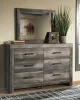 Ashley Furniture B440/31/36/46/67N/64/98/62 Wynnlow - 7 Pc. - Dresser, Mirror, Chest, Queen Upholstered Poster Bed - Gray