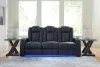 Ashley Furniture 36603/15/18 Fyne-Dyme - 2 Pc. - Power Reclining Sofa, Power Reclining Loveseat - Sapphire