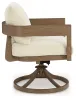 Ashley Furniture P671-602A Serene Bay - Swivel Chair With Cushion (Set of 2) - Dark Brown / White
