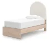 Ashley Furniture PCB1566B2 Arloster - Twin Upholstered Panel Bed - Tan / White