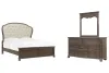 Pulaski Furniture P412-BR-K6-KIT3 Pulaski Furniture P412-BR-K6-KIT3 Saddle Creek - California King Upholstered Panel Bed And Drawer Dresser With Mirror - Timber Brown