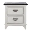 Liberty Furniture 417-BR60 Allyson Park - 2 Drawer Nightstand With Charging Station - Wirebrushed White / Charcoal