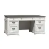 Liberty Furniture 417-HOJ-CS Allyson Park - Credenza - Wirebrushed White / Charcoal