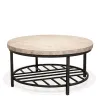 Riverside Furniture 77701 Capri - Round Cocktail Table - Alabaster Travertine
