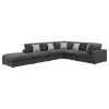 CoasterEssence 551324-SET Serene - 6 Piece Upholstered Modular Sectional Sofa - Charcoal