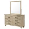 Coaster Fine Furniture 225103M Oakglen - 6-Drawer Bedroom Dresser And Mirror - Weathered Oak