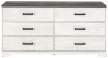 Ashley Furniture EB4121-131 Shawburn - Six Drawer Dresser - White / Black / Gray
