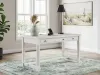 Ashley Furniture H742/34/01A/70 Robbinsdale - 3 Pc. - Home Office Desk, Home Office Desk Chair, Bookcase - Antique White