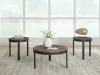 Ashley Furniture T186-13 Horizon Hills - Occasional Table Set (Set of 3) - Brown / Black