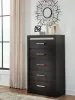Ashley Furniture PCB2611-46 Brizmore - Five Drawer Chest - Black