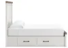 Ashley Furniture B4615B17 Ashley Furniture B4615B17 Savonport - King Panel Storage Bed With Storage Footboard And 2 Under Bed Storage Units - White / Brown