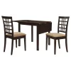 CoasterEveryday 190821-S3 Kelso - 3 Piece Drop Leaf Dining Table Set - Cappuccino