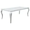 CoasterElevations 115081-S5G Carone - 5 Piece Rectangular White Glass Dining Set - Gray