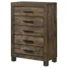 CoasterEveryday 222635 Woodmont - 5-Drawer Bedroom Chest - Rustic Golden Brown