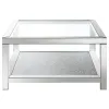 CoasterElevations 736218 Valentina - 1-Shelf Square Glass Top Coffee Table - Silver