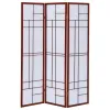 CoasterEveryday 900110 Katerina - 3-Panel Room Divider Folding Shoji Screen - Cherry