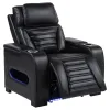 Coaster Fine Furniture 603253PP Zuma - Faux Leather Upholstered Dual Power LED Recliner - Black