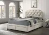 Coaster Fine Furniture 316011Q Marianna - 4-Drawer Upholstered Queen Storage Bed - Cream
